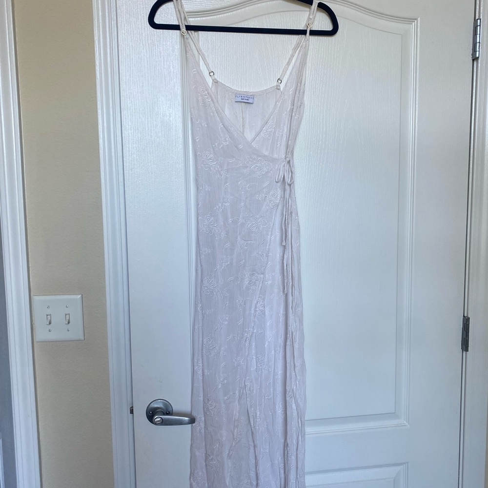 White lace Flynn Skye wrap dress